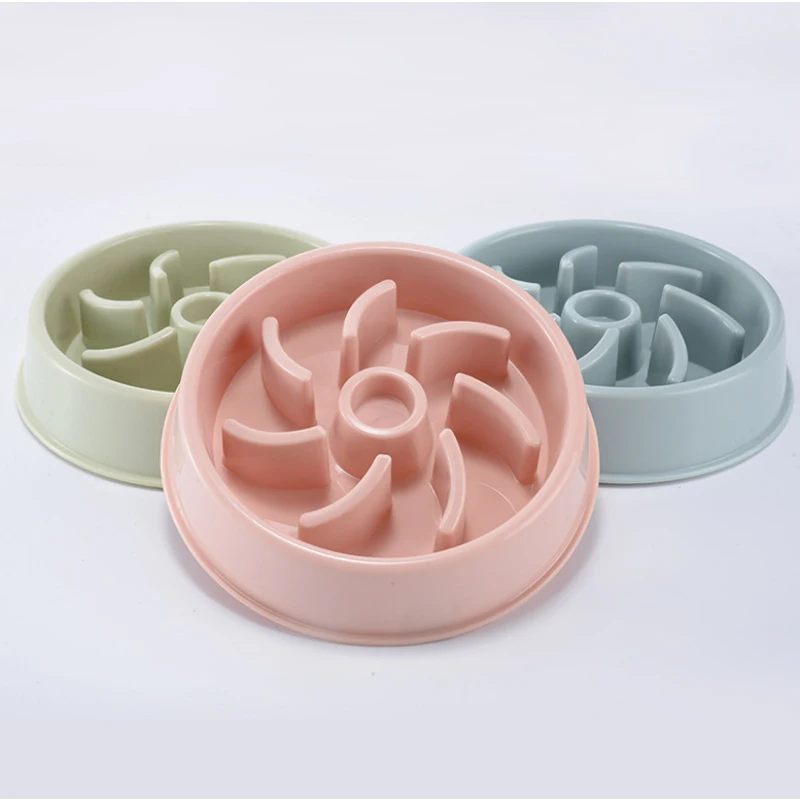 

Pet Cat and Dog Bowl Plastic Feeder Anti Choke Dog Bowl Puppy Cat Slow Down Eatting Feeder Healthy Diet Dish Jungle Design