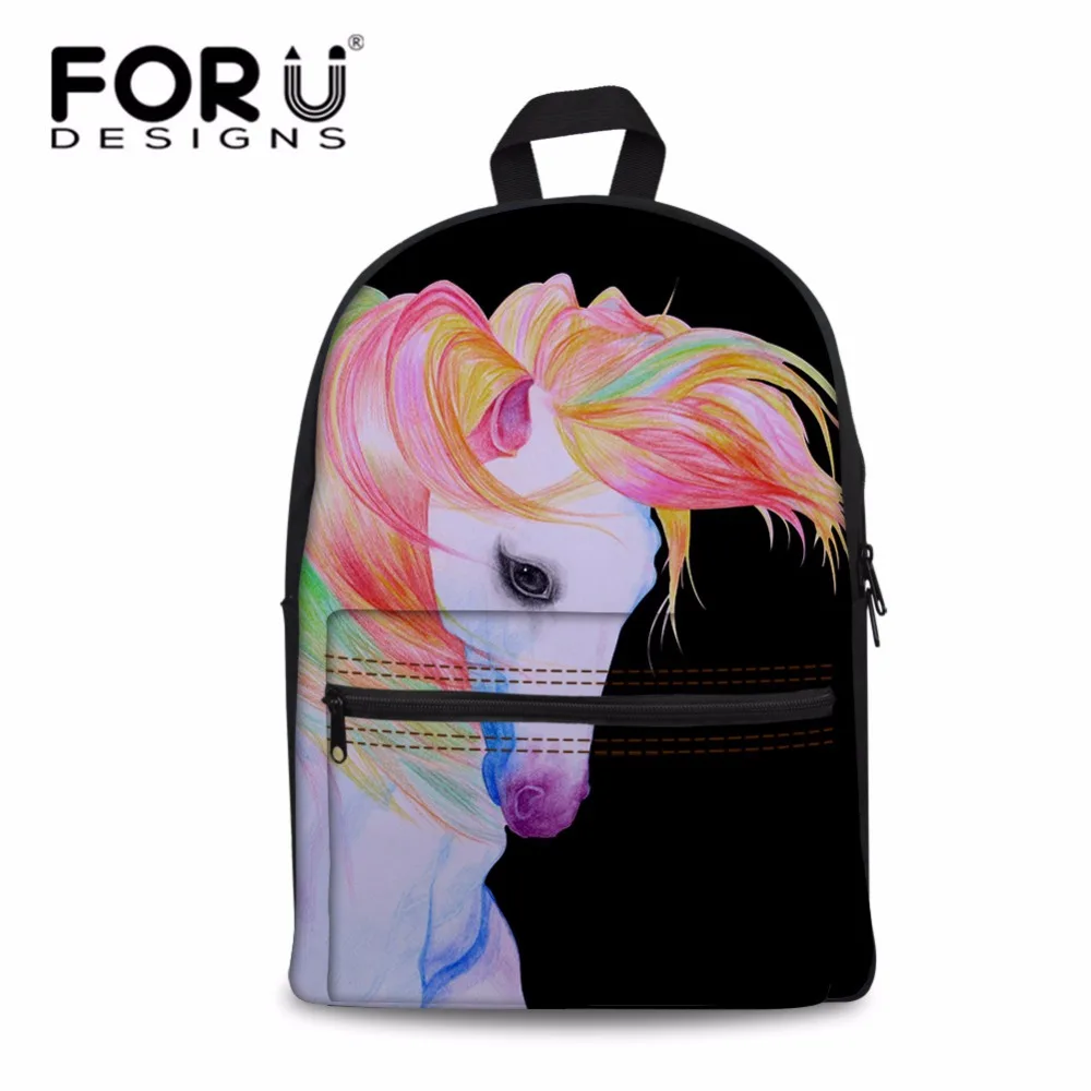 

FORUDESIGNS Women's 3D Horse Printing Backpacks Ladies Trendy Bagpack for Females Daliy Storage Backpack Stylish Sac A Dos Femme