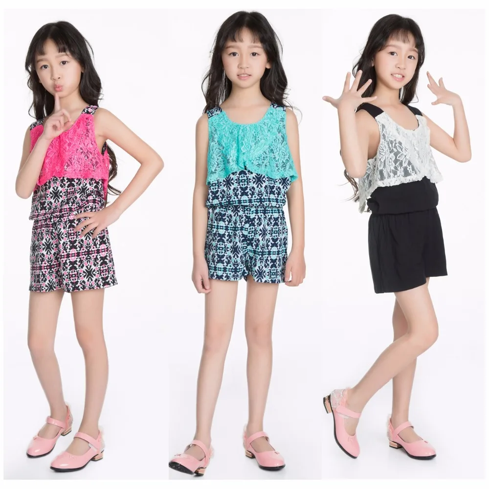 Ez Studio Girls Print Challis Rompers Jumpsuits Kids Clothing For Girls