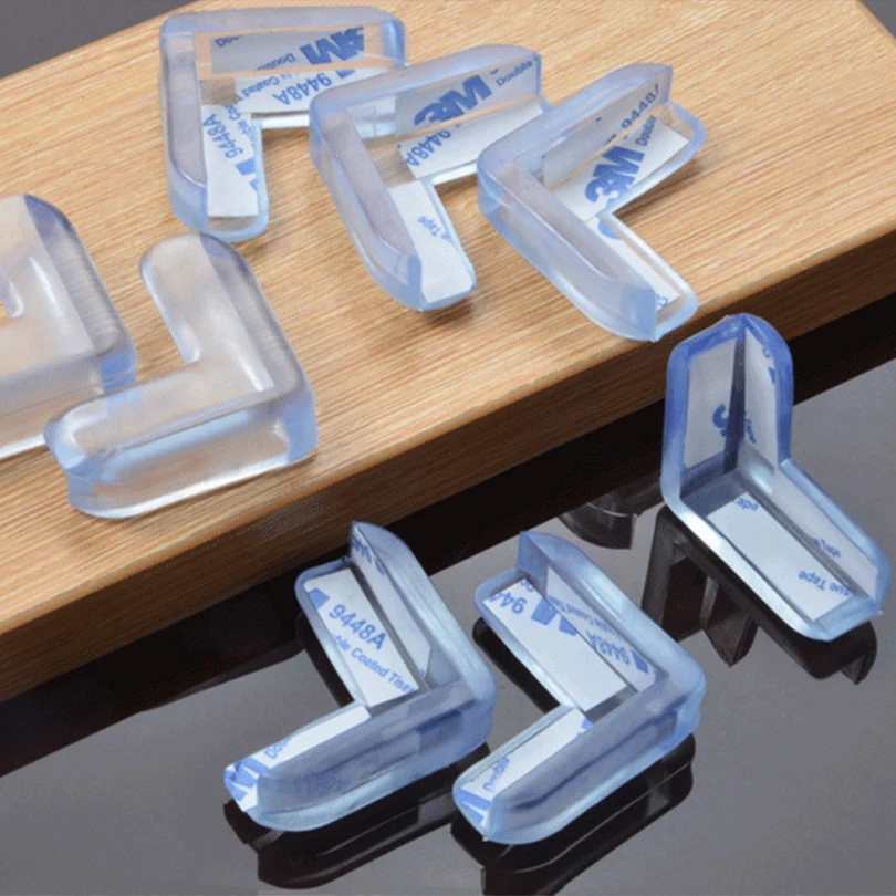 4Pcs Child Baby Safety Transparent Silicone Protector Table Corner Protection Cover Children Anticollision Edge  Corner Guards 