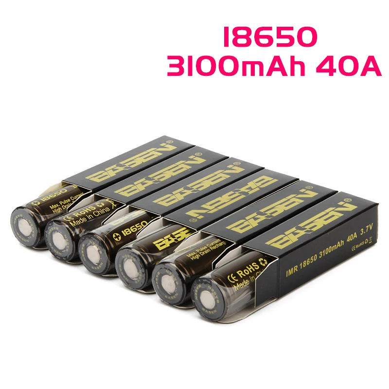 3100 6pcs 2 Basen rechargeable Batteries 18650 Lithium 18650 Rechargeable Battery Mod 18650 Box