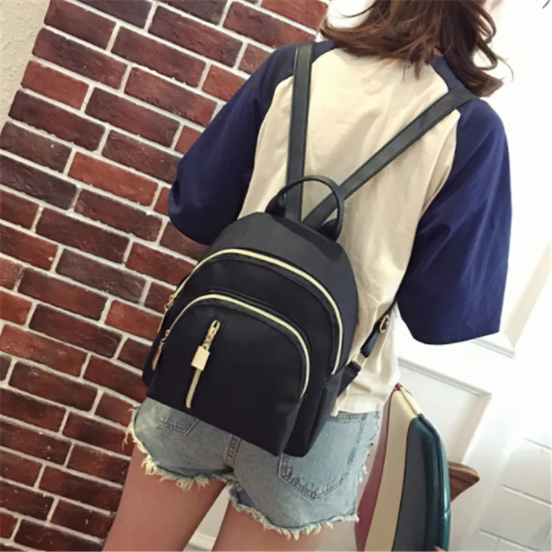 

Women Mini Backpack Oxford Female Casual Solid Bag Oxford Waterproof Bag Portable Travel Bag Teenage Schoolbag Small Backpack