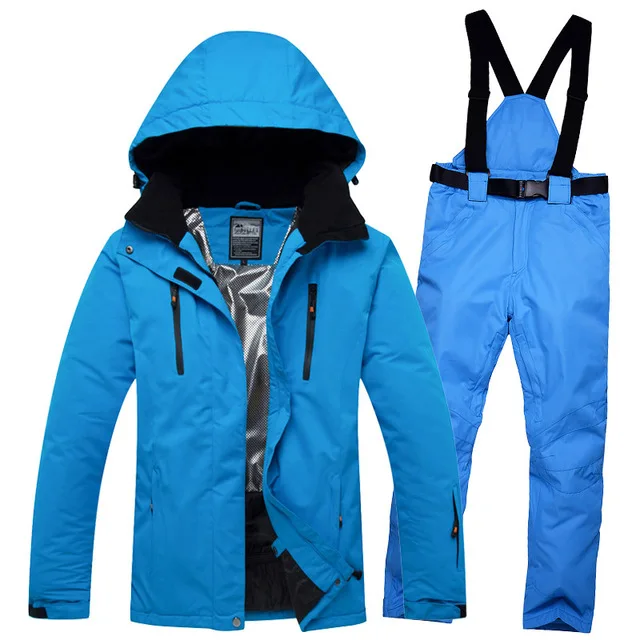 Супер Распродажа! Женский лыжный костюм, водонепроницаемая, ветрозащитная женская зимняя куртка и штаны, комплекты с хлопковой подкладкой, зимняя одежда для прогулок, сноуборда - Цвет: 14