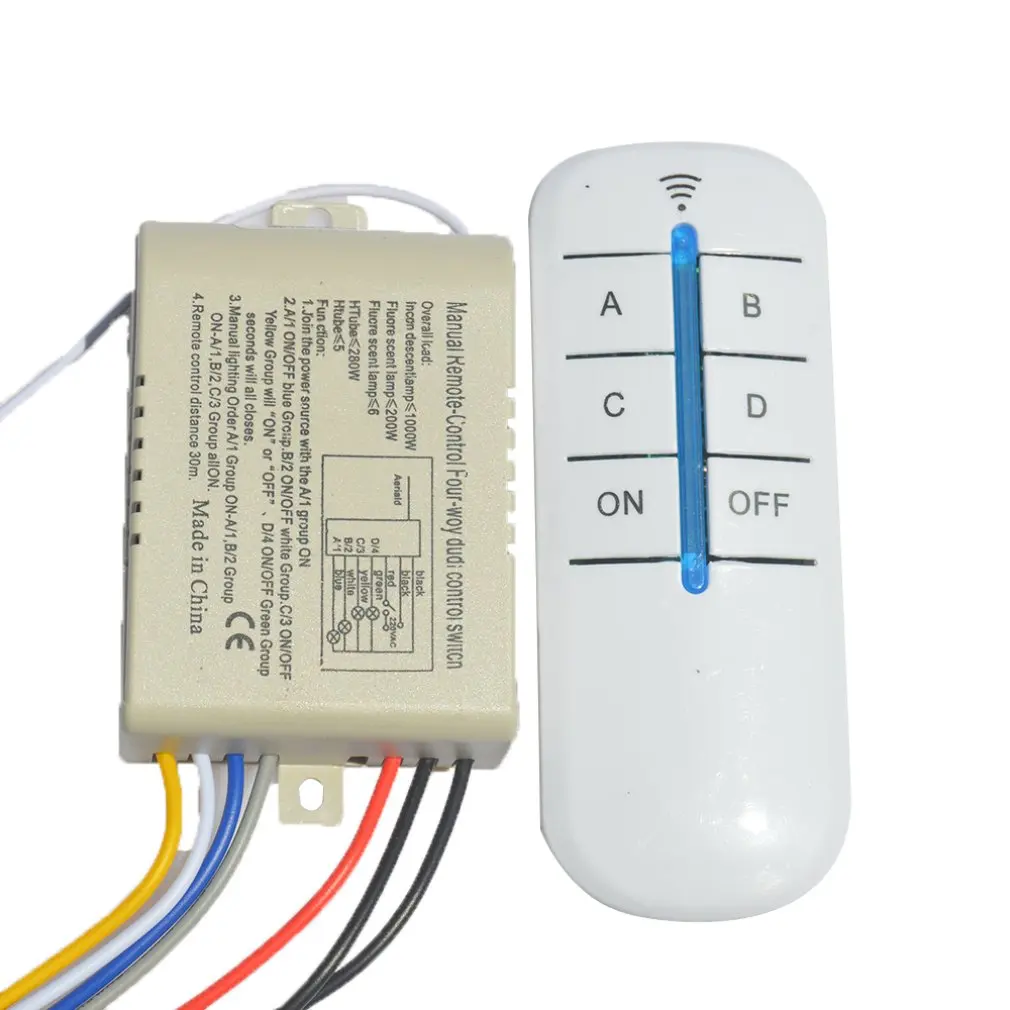 

Four-Way Remote Control Switch 220V Four-Way Remote Control Lamp Four-Way Remote Control Digital Switch