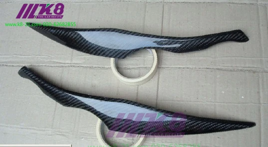 Carbon Fiber Headlight Covers Eyelids eyebrows Fit for BMW E90 2006 2009