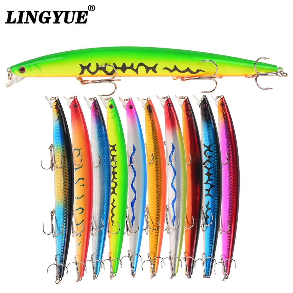

1PCS Big Minnow Fishing Lure Hard Plastic Crankbait 3 Treble Hooks Wobbler Topwater Artificial Bait Tight Fish Pesca Tackle