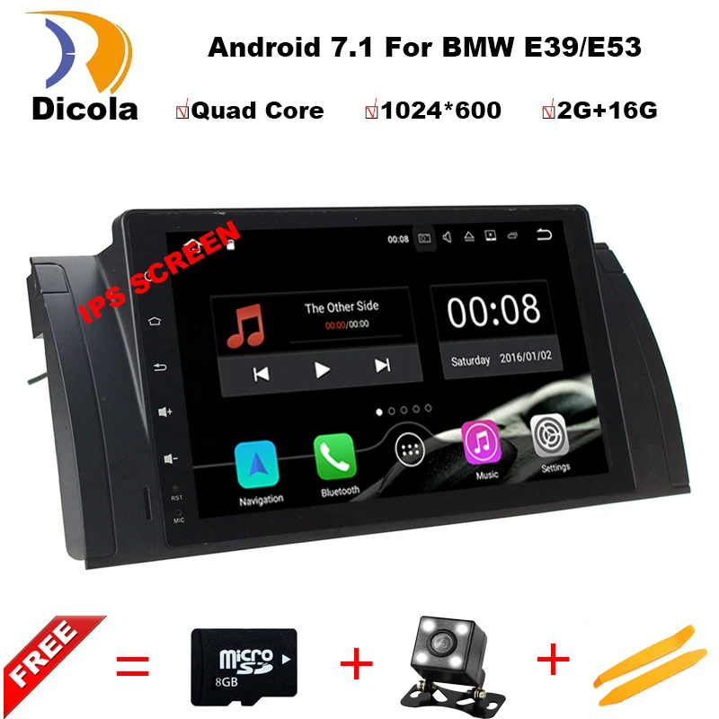 

9" IPS Android 7.1 Quad Core GPS Navigation Car DVD Player for BMW E39 5 Series/M5 1997-2003 Wifi 4G BT DVR RDS USB Canbus