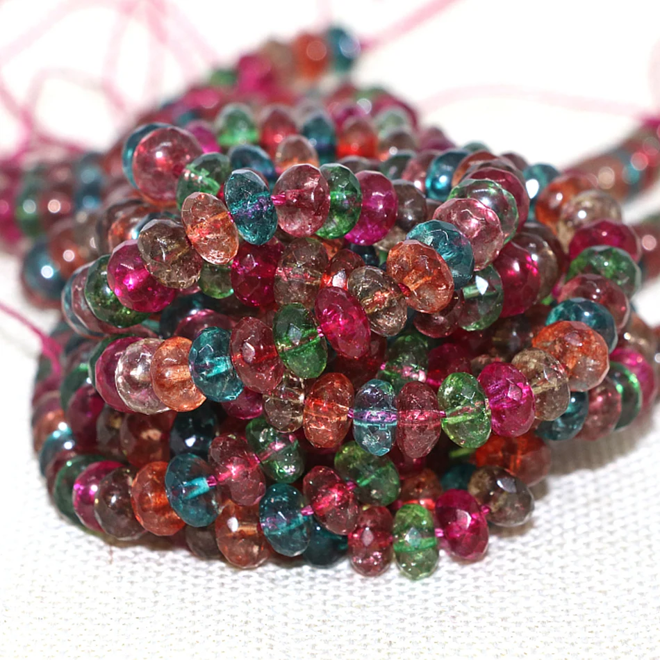 Multicolor watermelon simulated tourmaline stone 4X6mm 5X8mm charms