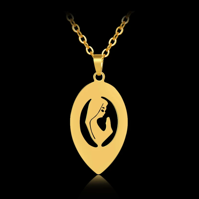 

New Arrived Stainless steel Blessed Virgin Mary pendant necklace&Chain for feminine Gold/Steel color Religious jewelry Gift
