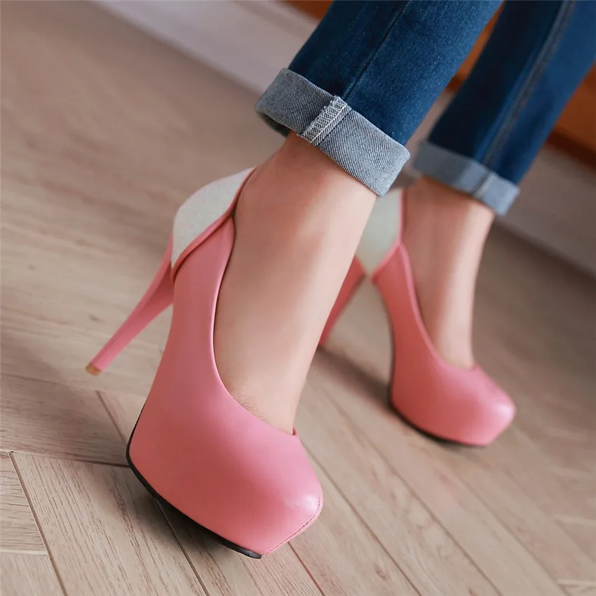 Women High Heel Shoes Platform Pumps Woman Thin High Heels Party Wedding Shoes Ladies Kitten Heels Plus Size 34 - 40 41 42 43 Women High Heel Shoes Platform Pumps Woman Thin High Heels Party Wedding Shoes Ladies Kitten Heels Plus Size 34 - 40 41 42 43