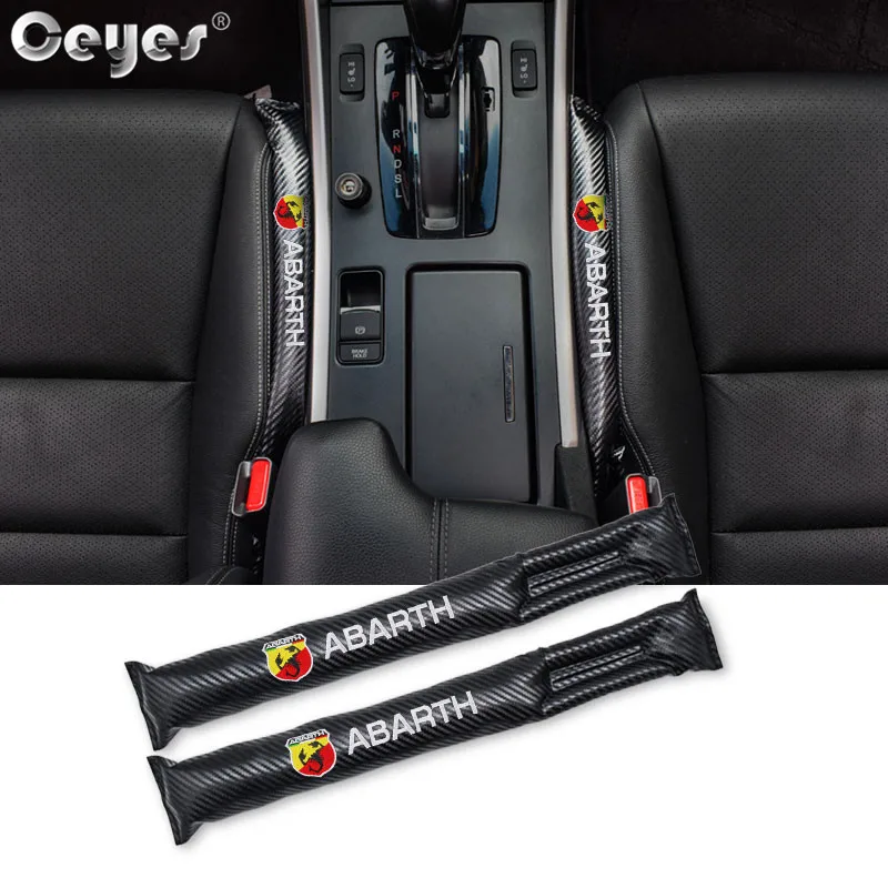 

Ceyes Leakproof Protective Seat Gap Stopper Strip Seat Cover For Fiat Punto Abarth 500 Stilo Ducato Palio badge Auto Accessories