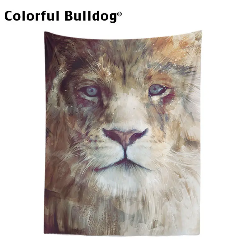 

Budha Lion Tapestry Animal Wall Hanging Mandala Farmhouse Home Decor Watercolor Africa Bedspreads