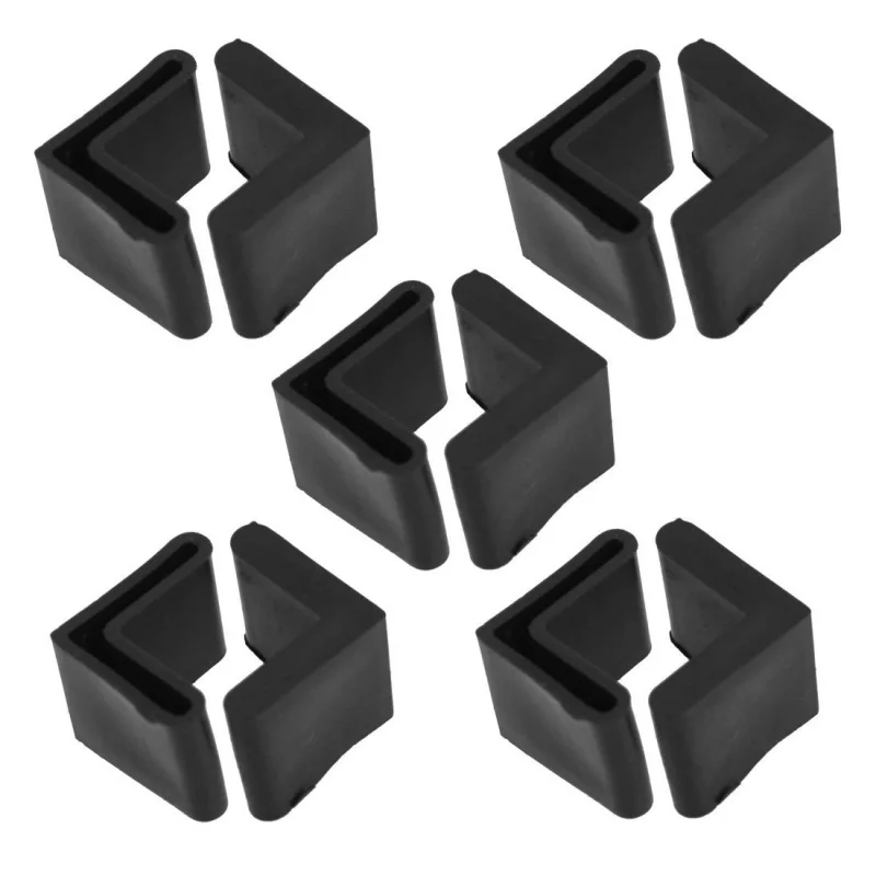 

Rubber L Shaped Angle Iron Foot Pads Covers 10 Pcs Black
