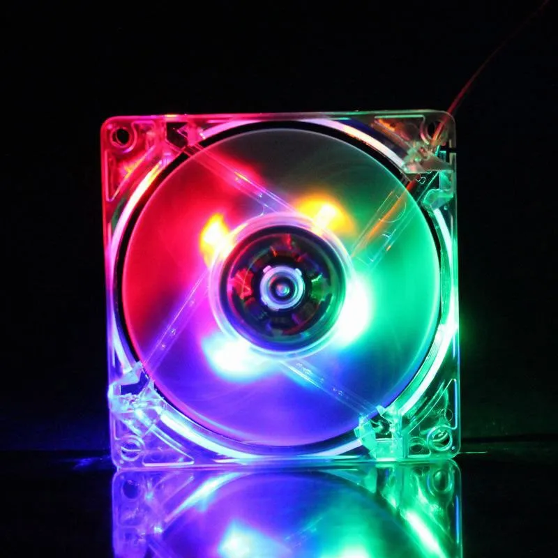 1 шт./лот GDT 12025 12 В 4P DC красочный свет 120 мм x 25 см PC Comptuer LED охлаждающий вентилятор