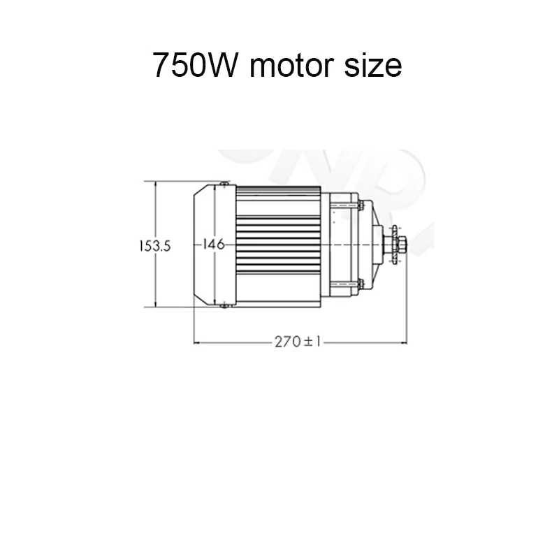 750W motor size