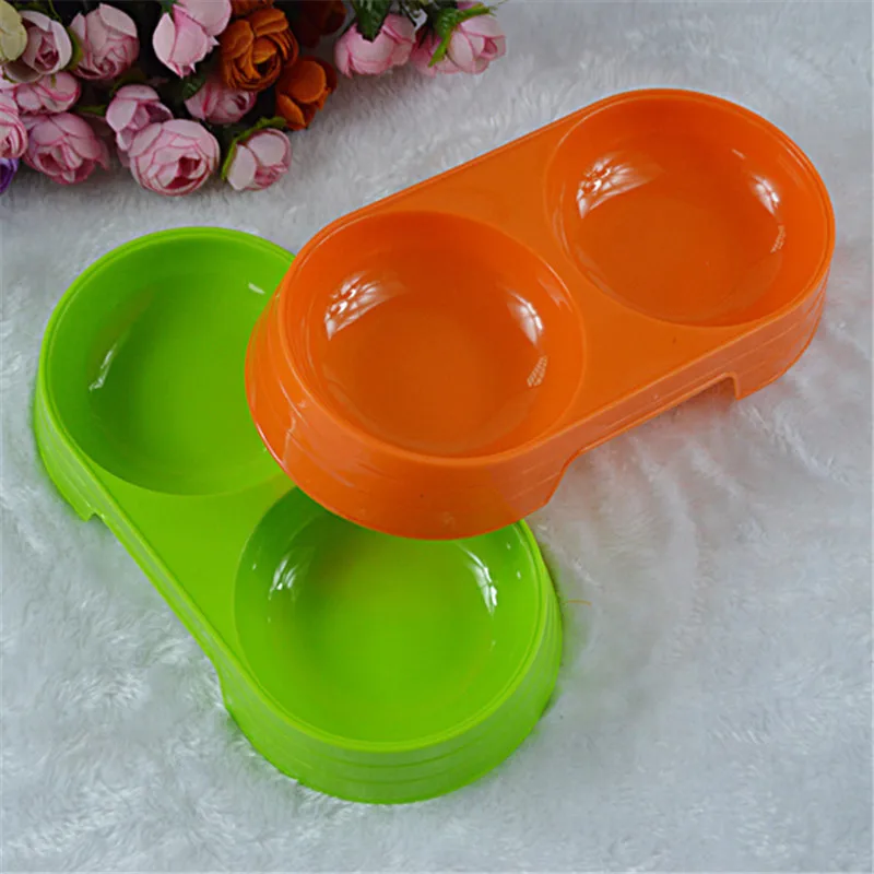 Dog cat food bowl plastic bowl bowl pet water bowl utensils dual-use bowl  Cup Dish for Pet Food Water Feeding  red MayO6 (3)