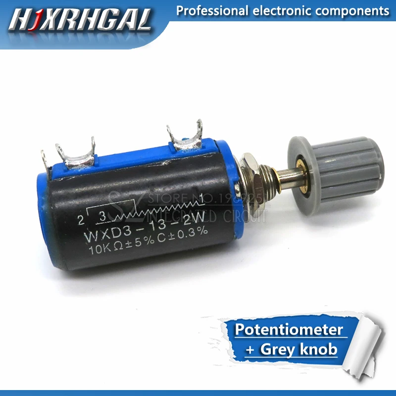 Потенциометр WXD3-13 2W + 1 серая ручка 100 220 680 1K 2 K 3 4 7 5 6 8 10K 22K 33K 47K 100K Ohm WXD3-13-2W hjxrhgal |
