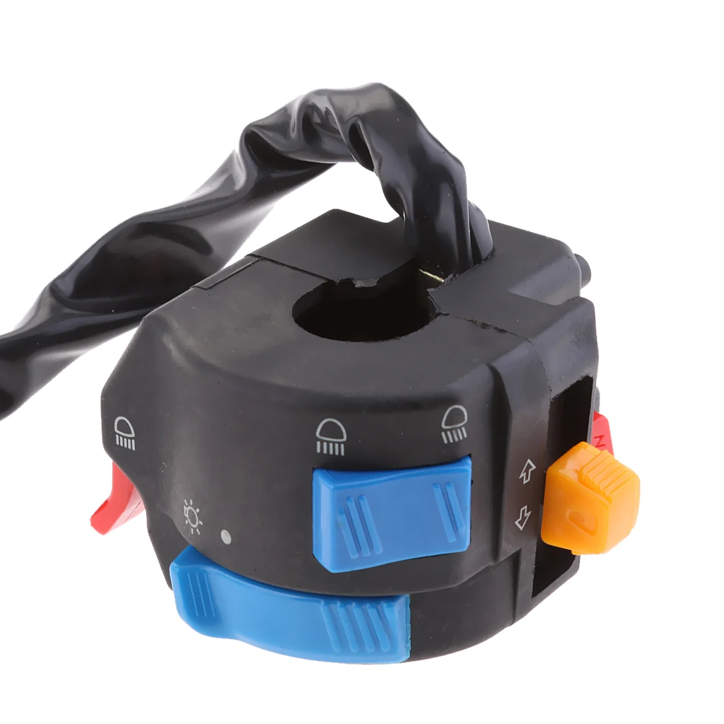 Universal 7/8inch Motorcycle Plastic Handlebar Horn Turn Signal Light Control Switch 12V