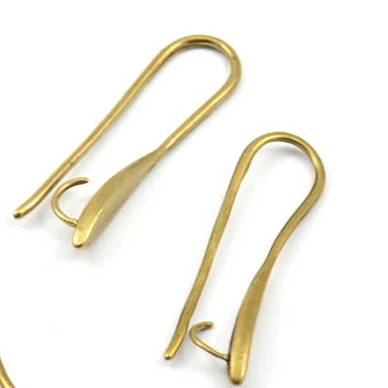 10pc.. Raw Brass Earring Wires, Earring Hooks..sz (27.5x7.5mm) BS 1715