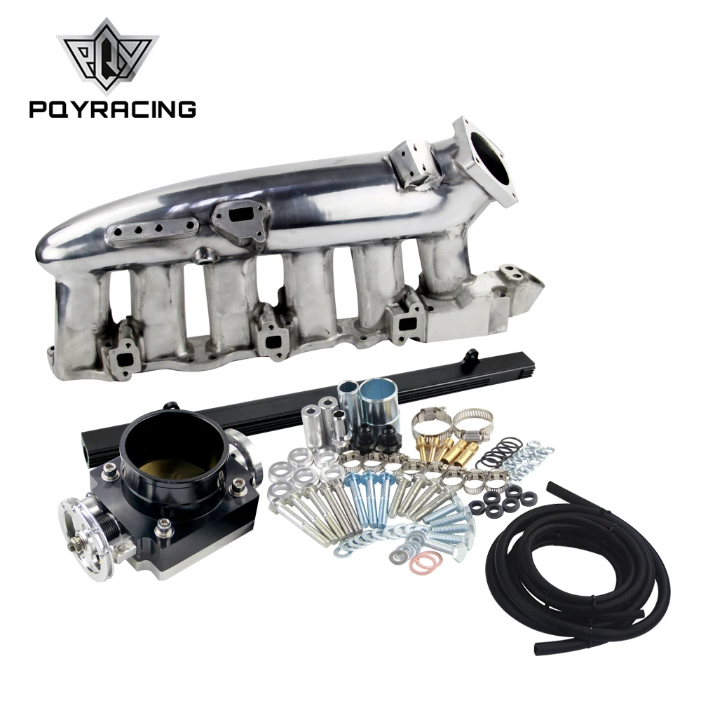 

PQY - NEW FOR R32 R33 R34 RB25DET Polished Intake Manifold+80MM Throttle Body+RB25DET Fuel Rail PQY-IM32PH+6980BK+5439BK