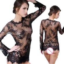 Сексуальное женское белье, хит, черные и белые кружевные пикантные костюмы с длинными рукавами, женские слипы, популярное кружевное нижнее белье, пижамы