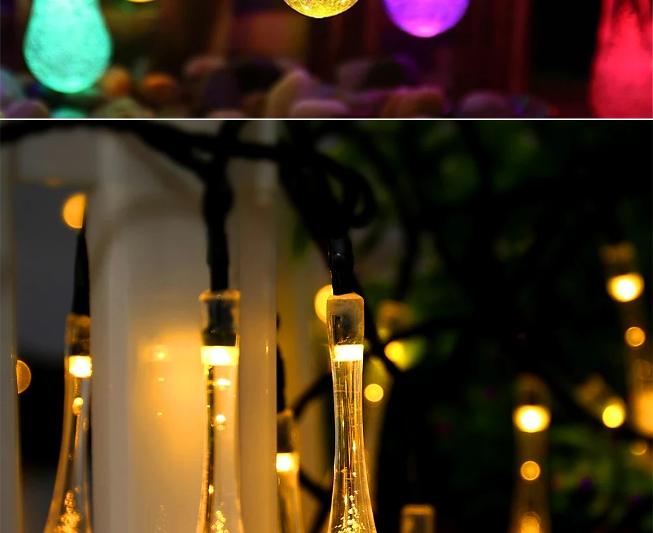 30 светодиодный гирлянды на солнечной батарее свет водонепроницаемый открытый для украшения сада солнечные струнные лампы Рождественские огни подарок