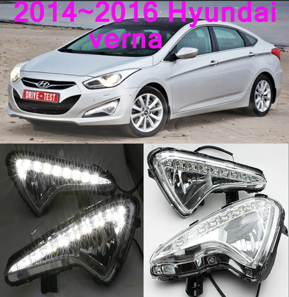 Светодиодный дневный светильник verna 2014 ~ 2017 противотуманный solaris головной accent Elantra
