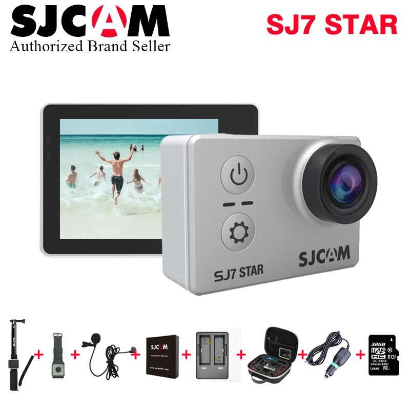 2018 Горячая ~ SJCAM SJ7 Звездная Экшн камера 4 K 30fps 2 0 &quotсенсорный экран дистанционного