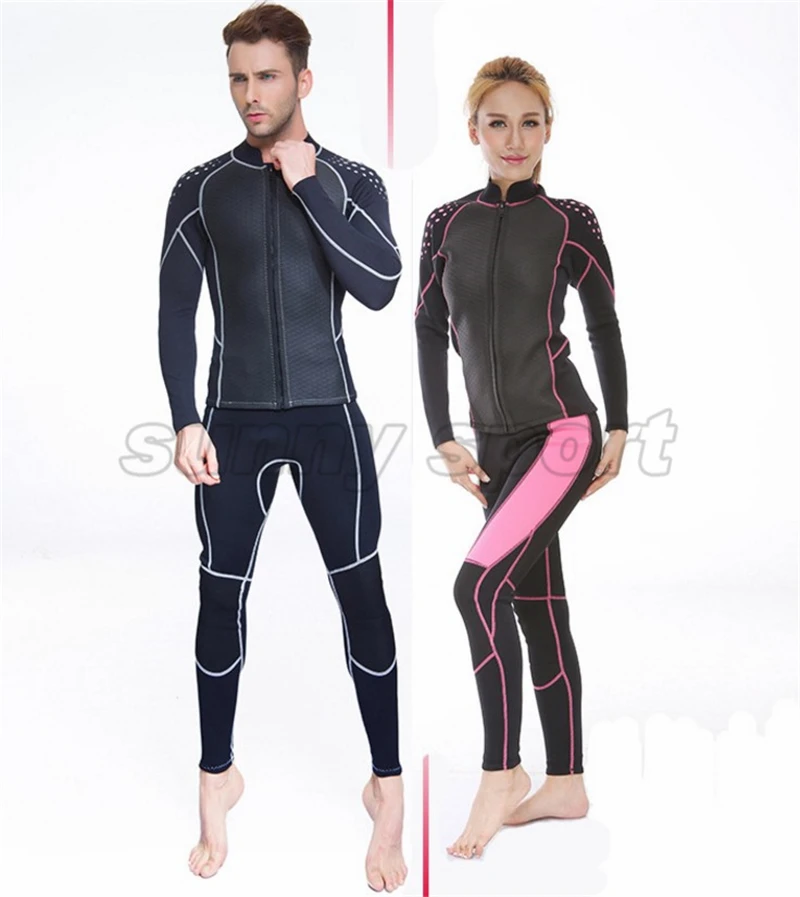 

Sunscreen jellyfish clothing men and women split outdoor thick 2mm warm winter diving suits long sleeved couple wetsuit