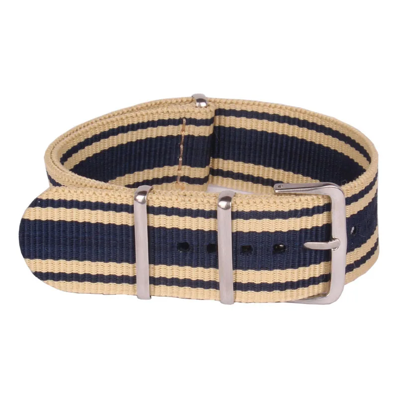 

New 22 mm Strong Military Army Multi Color Light Yellow Navy nato fabric Nylon Watch watchband Woven Strap Bands Buckle 22mm