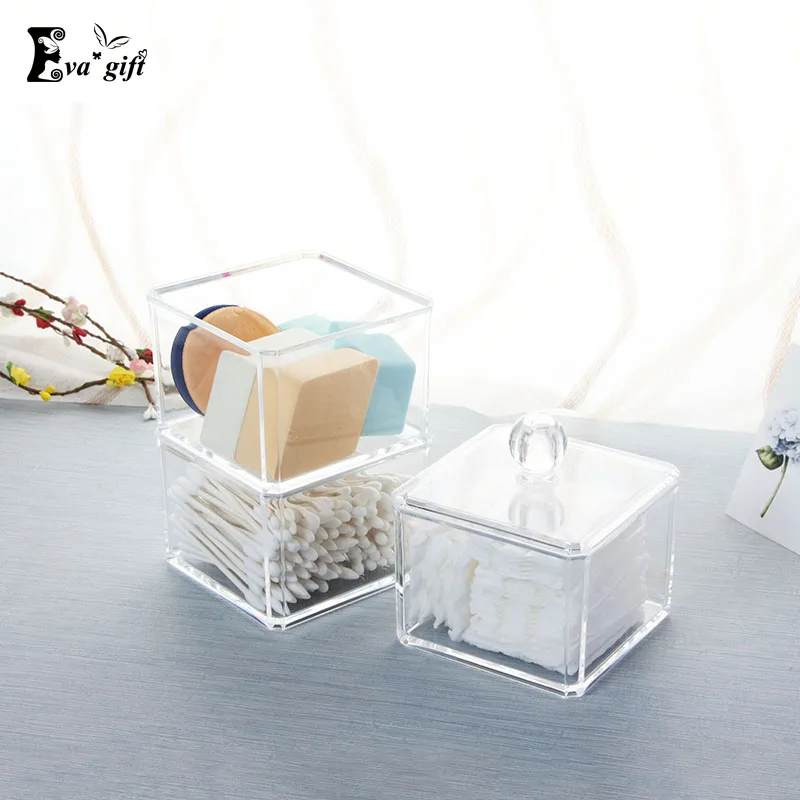 Monochrome square acrylic transparent plastic storage box cosmetics
