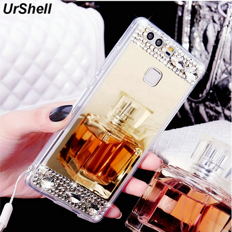 

Phone Case For Huawei P20 Lite Pro P10 P9 Lite Honor 10 Mate 10 Pro Shells Acrylic Mirror Diamond Soft TPU Cases Cover Capa