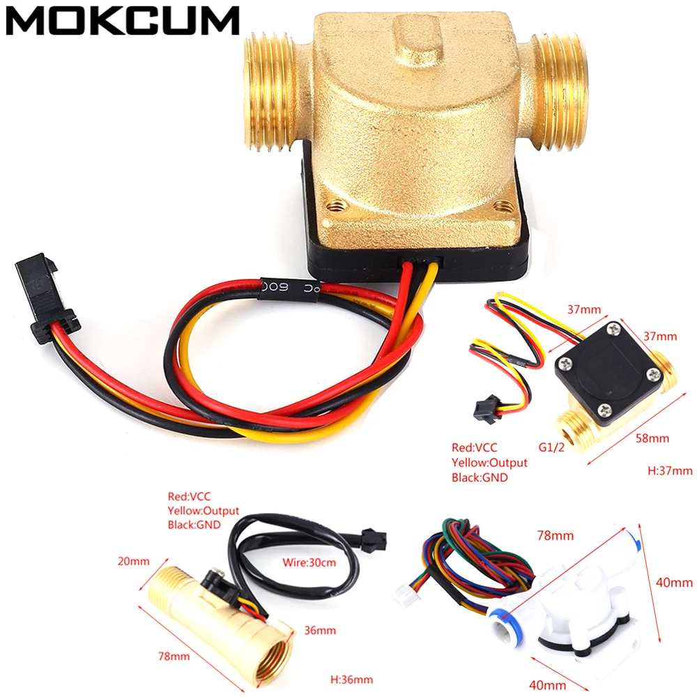 

DC 5V-24V G1/2 G3/8 Flowmeter 1.75Mpa 0.35MPa G3/8 TDS Multi-Function Hall Sensor Water Flow Sensor