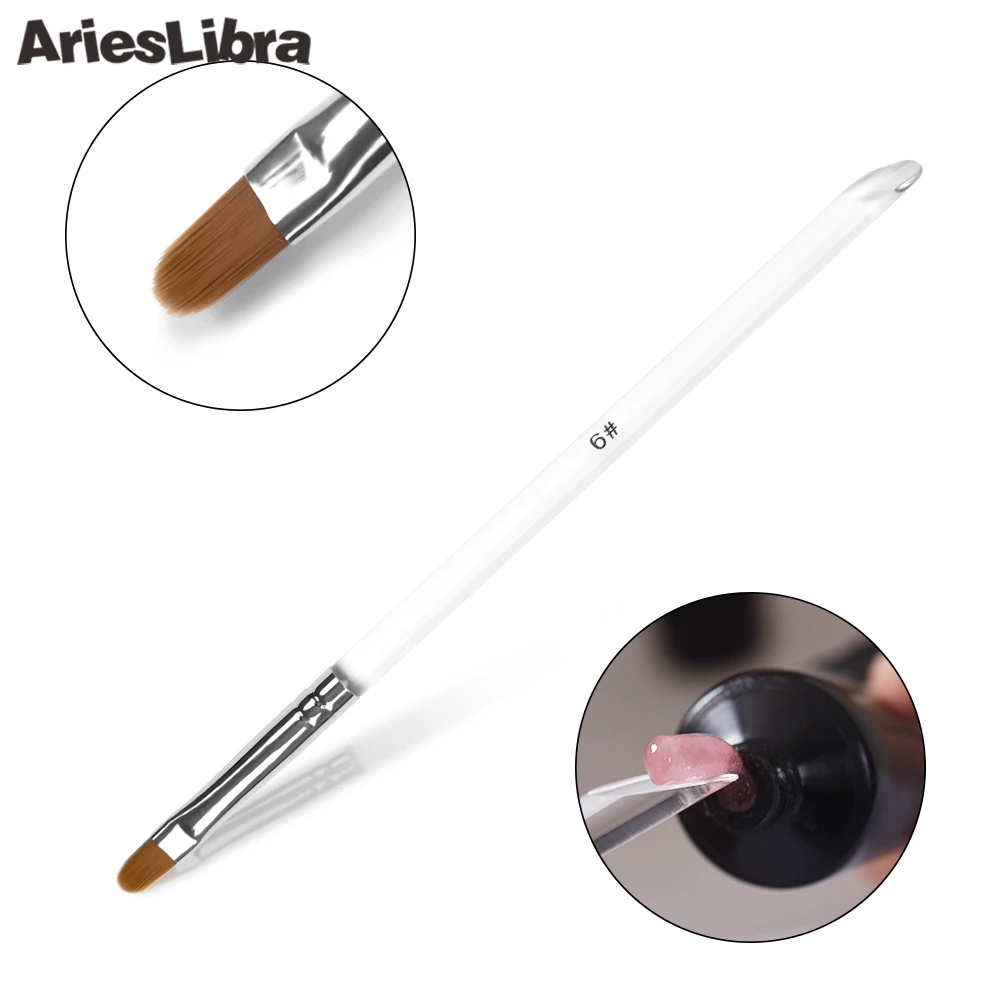 AriesLibra Nail Art Brush Round Head UV Gel Transparent Acrylic Manicure Pen Professional Painting Drawing Tool for Nail Beauty