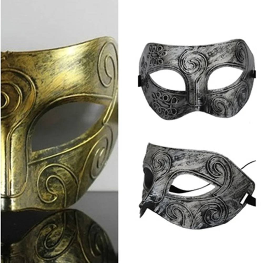 

Men Boys Retro Style Masks Plastic Masquerade Mask Party Mask Pattern Carved Greece Rome Fighters Symbol Mask 2 Colors 20x9.2cm