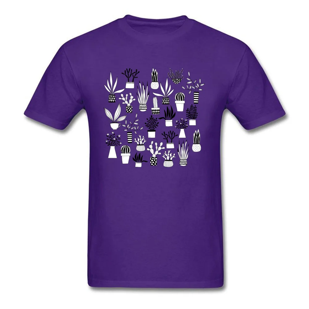 Cacti and Succulents O Neck T Shirt Summer T Shirt Short Sleeve Brand New 100% Cotton Cool Tees Simple Style Men Cacti and Succulents purple