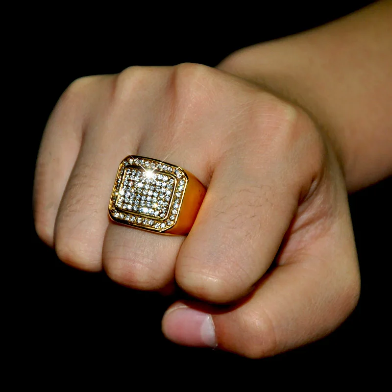 Hip-Hop-Micro-Pave-Rhinestone-Iced-Out-Bling-Square-Ring-Men-s-Gold-Filled-Titanium-Stainless (1)