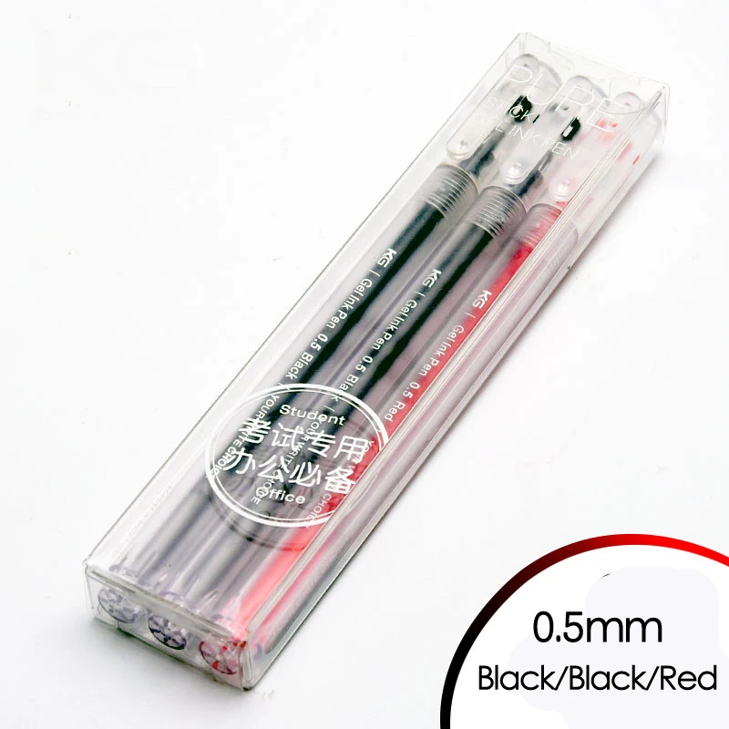 3 шт./компл. KACO чистый серия гелевых ручек милые матовый прозрачный пишущие ручки с Кепки 0,5 мм цвет: черный, синий красные чернила Студенческая Канцелярия - Цвет: 2Black 1Red