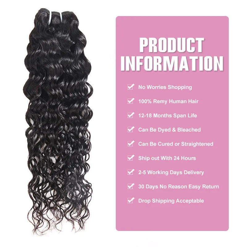 Lolly Brazilian Water Wave Bundles With Closure Middle Part Remy Human Hair Bundles With Closure 2X4 Inch 3 Bundles With Closure Lolly Brazilian Water Wave Bundles With Closure Middle Part Remy Human Hair Bundles With Closure 2X4 Inch 3 Bundles With Closure
