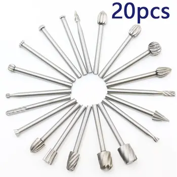 

20pcs 3mm/0.118‘’ shank Tungsten Carbide Rotary Files Burrs Set with 3mm Cutting Head diameter Fits for Woodworking/Engraving/Dr