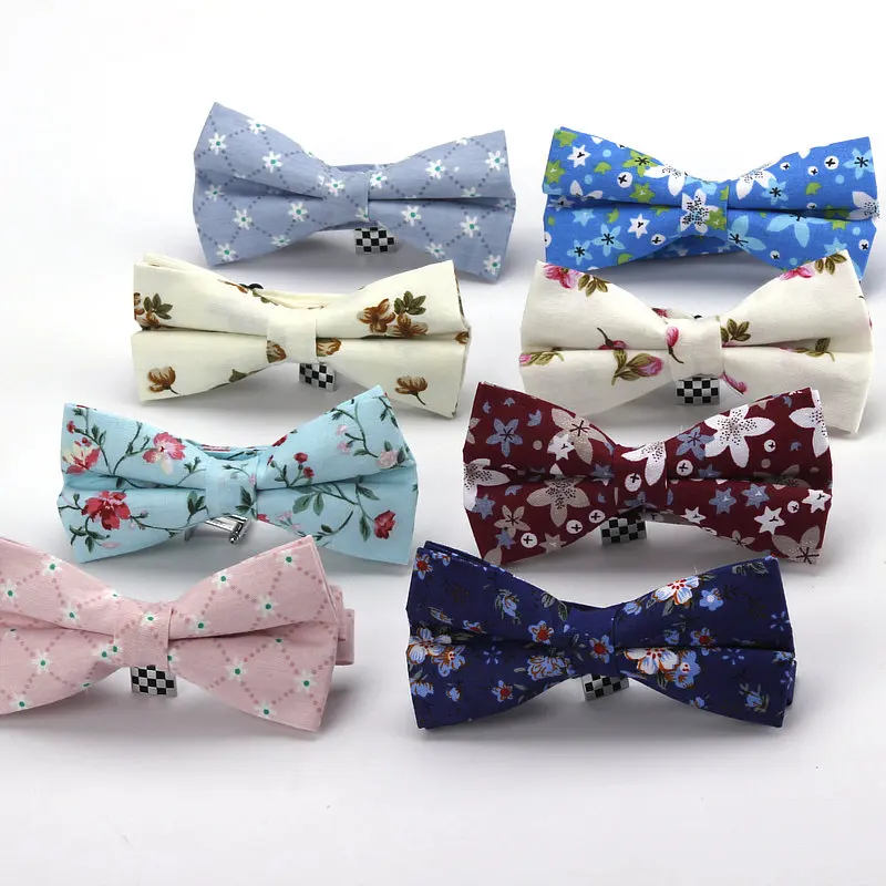 

High Quality Men's Vintage Adjustable Formal Cotton Floral Flower Bow Tie Butterfly Cravat Bowtie Groom Wedding Prom Party Gift