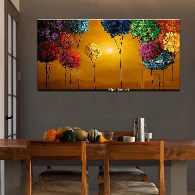 Handmade-Large-Knife-Colorful-Trees-Pictures-Modern-Home-Decor-Wall-Art-Hand-Painted-Abstract-Landscape-Oil