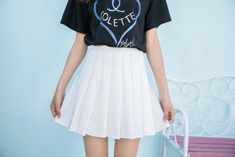 Летняя американская школьная стильная модная женская элегантная плиссированная мини-юбка с высокой талией, повседневные женские леггинсы для девочек - Цвет: Белый