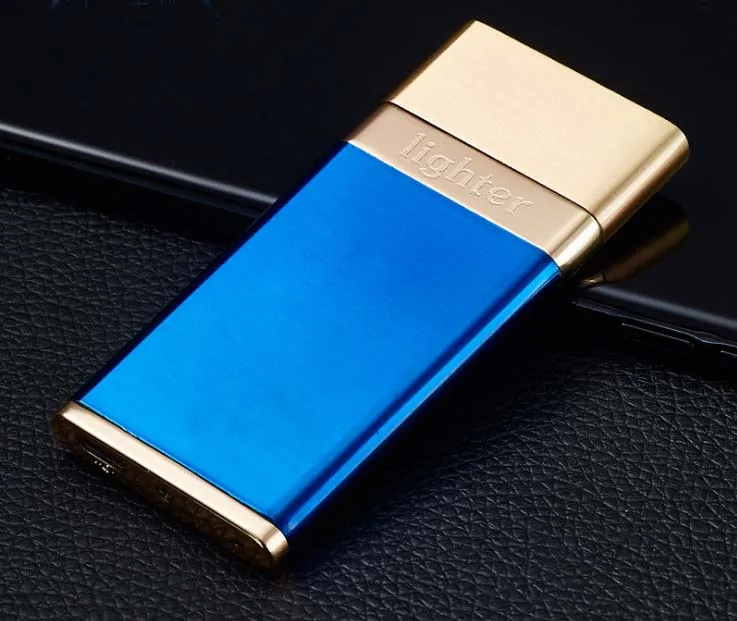 USB Зажигалка - Цвет: blue and gold