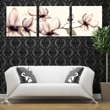 

3 Pieces Modern Wall Painting Combination Abstract Flower Oil Pictures Printed on Canvas Floral Artwork for Room Decor NO FRAMES