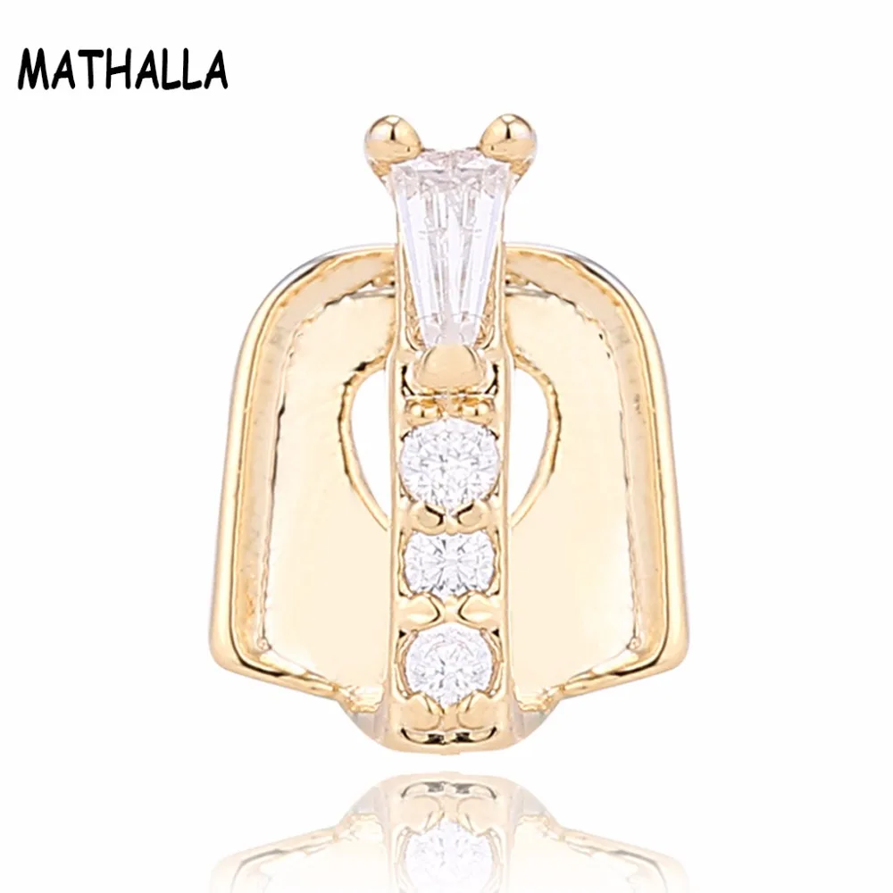 Подтяжки MATHALLA в стиле хип-хоп креативные одинарные зубные накладки с цирконом