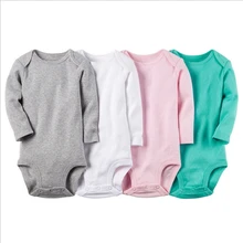 (3m-24m) Baby Girl Clothes 2016 Hot Sale Carters Baby Boys 4 Pack Sport Body Suits Long Sleeve O-neck Solid Baby Clothes