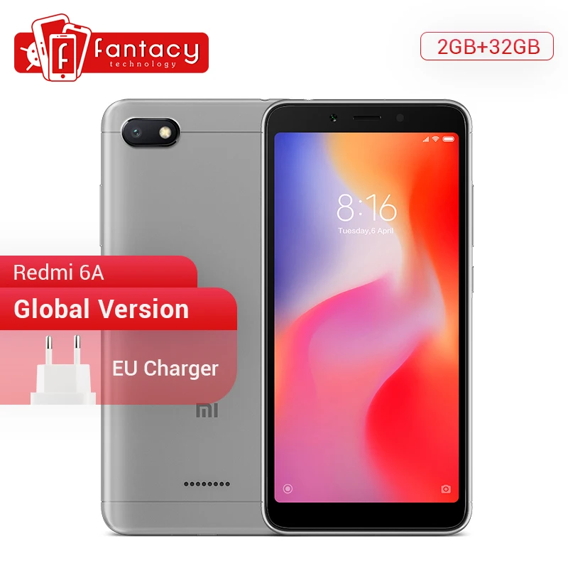 Глобальная версия Xiaomi Redmi 6A 2 Гб 32 GB 5 45 &quot18:9 полный Экран MTK Helio A22 4 ядра 13MP Камера 3000