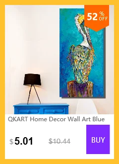 QKART домашний Декор стены Искусство синий животных картина маслом на холсте картины настенные для гостиной плакаты и принты