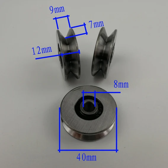 1,5 дюймов раздвижной подшипник диаметр 8 мм, диаметр 40 мм, толщина 12 мм, трос шкив/ролик/колеса. 2 шт./лот - Цвет: V-groove Roller